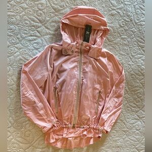 NEW Luisa Cerano Pink Rain Jacket with Hood. NWT Women’s size 12
